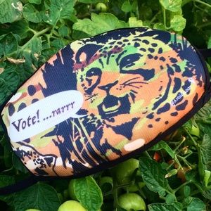 Vote! ...rarrr Leopard Camo Face Mask
